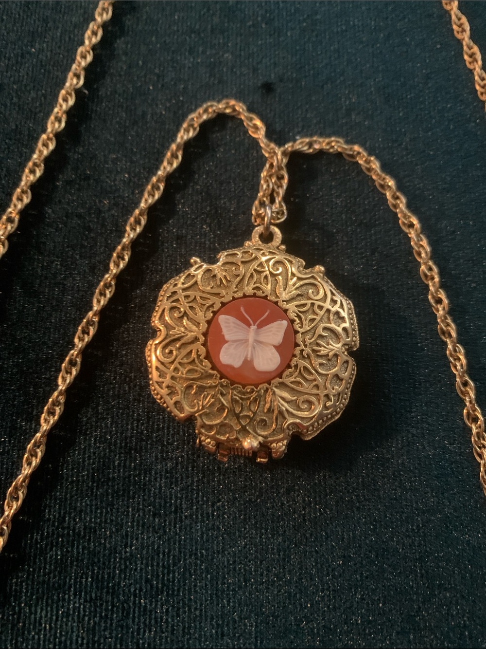Vintage Corday Solid Perfume Locket Necklace